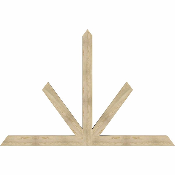 Ekena Millwork Saratoga Rough Sawn Timber Gable Bracket, Douglas Fir, 108"W x 72"H x 6"D x 6"F, 16/12 Pitch GBW108X72X0606SAR00RDF - main